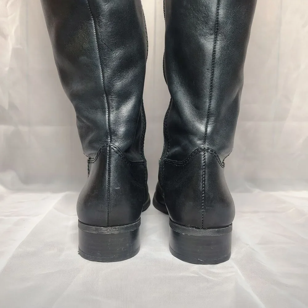 Inc International Concepts Fawne Black Leather Riding Boots Kneehigh Womens 8M
